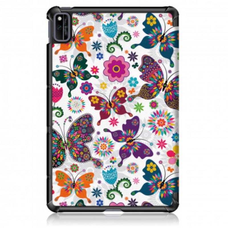 Capa De Celular Para Huawei MatePad New Borboletas E Flores Retrô Aprimoradas