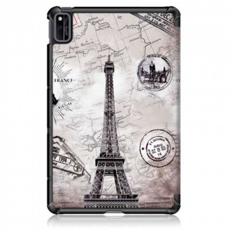 Capa De Celular Para Huawei MatePad New Torre Eiffel Retrô Reforçada