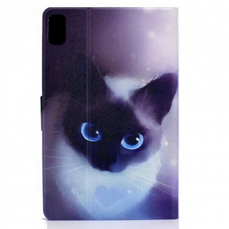 Capa Flip Para Huawei MatePad New Gato De Olhos Azuis