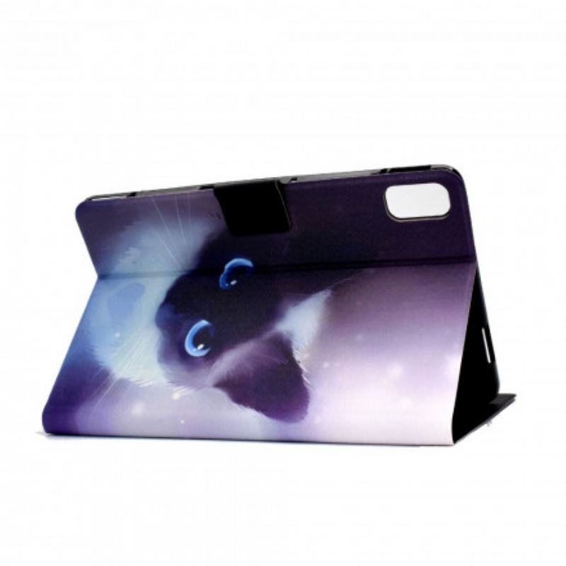 Capa Flip Para Huawei MatePad New Gato De Olhos Azuis