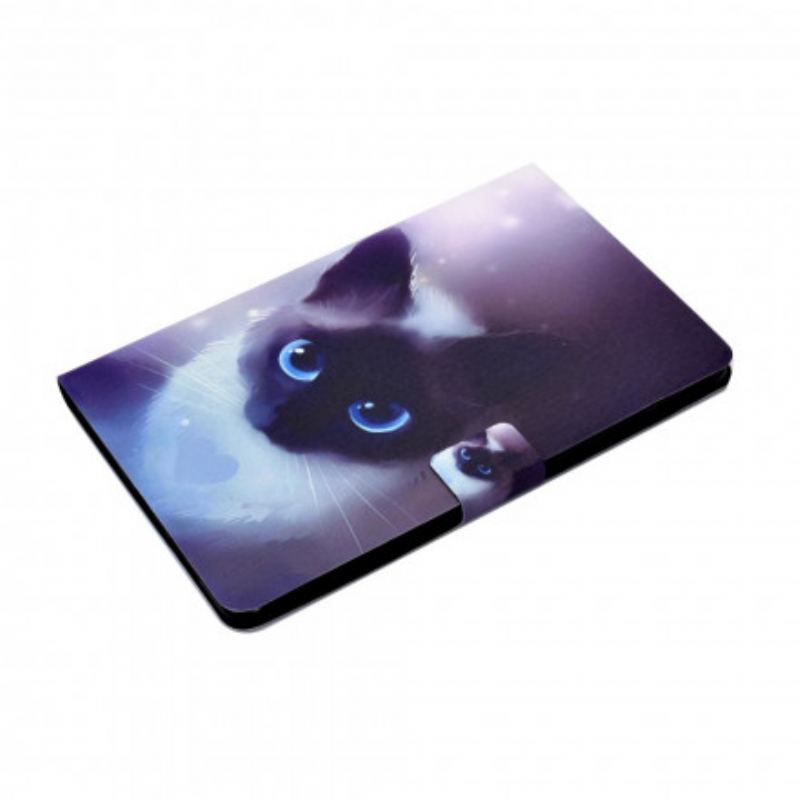 Capa Flip Para Huawei MatePad New Gato De Olhos Azuis