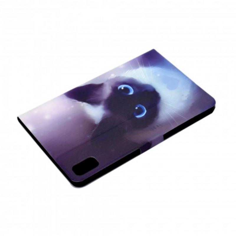 Capa Flip Para Huawei MatePad New Gato De Olhos Azuis