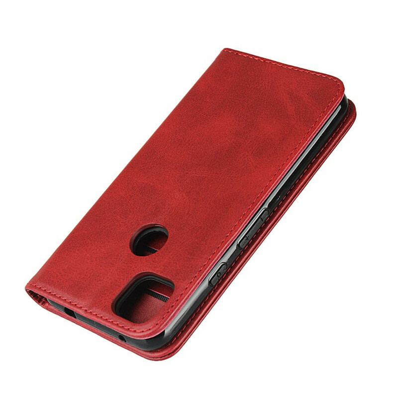 Capa De Celular Para Google Pixel 4A Flip Costura De Couro Sintético Premium