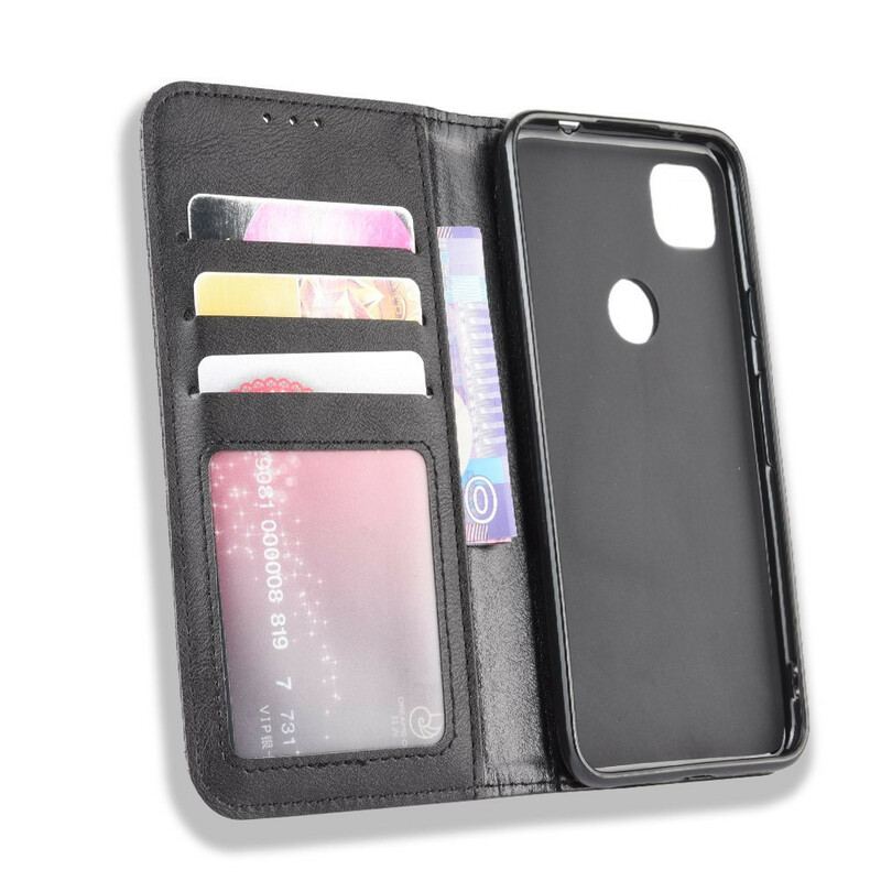 Capa De Celular Para Google Pixel 4A Flip Efeito Couro Vintage Estilizado