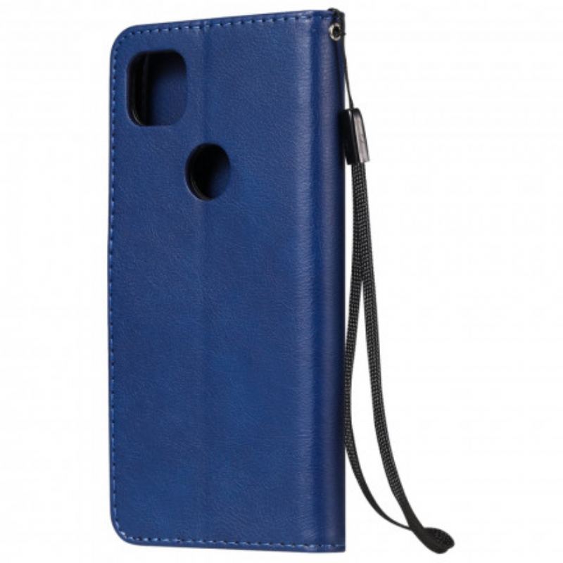 Capa De Couro Para Google Pixel 4A De Cordão Efeito De Couro Com Tiras