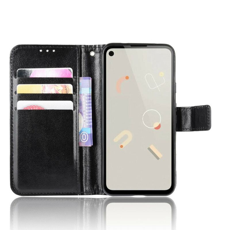 Capa Em Pele Para Google Pixel 4A Couro Falso Chamativo