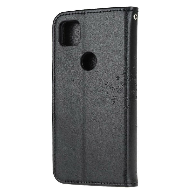 Capa Flip Para Google Pixel 4A De Cordão Tanga E Corujas