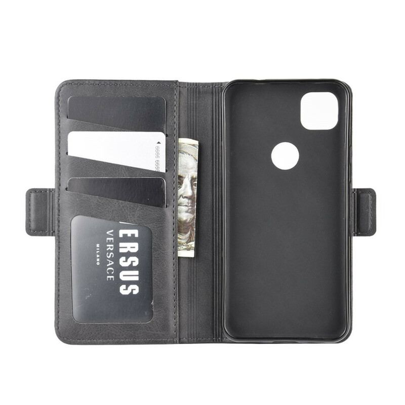 Capa Flip Para Google Pixel 4A De Couro Aba Dupla