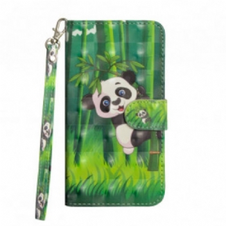 Capa Flip Para Google Pixel 4A Panda E Bambu