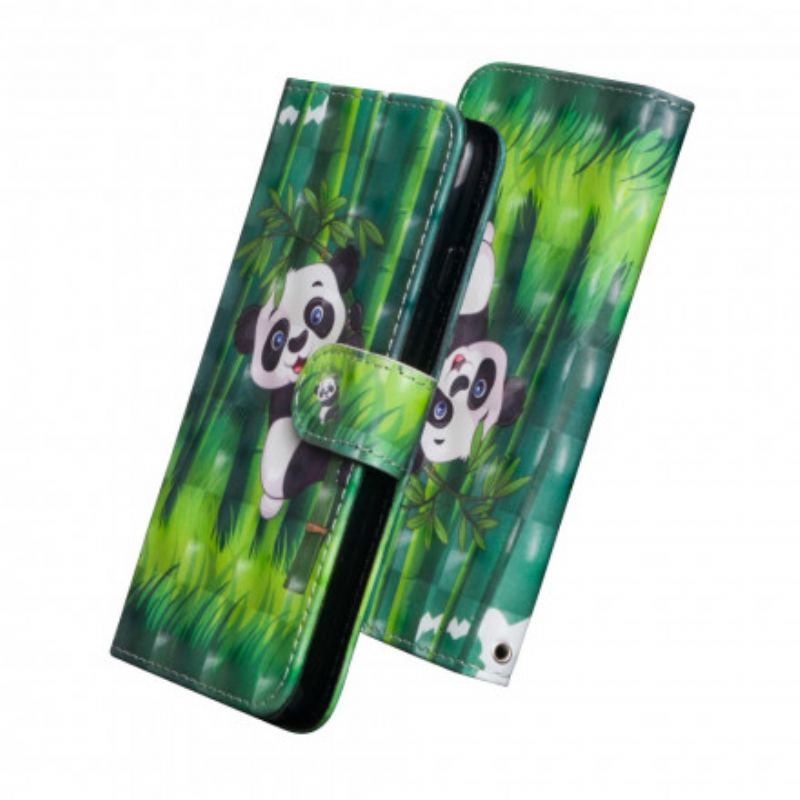 Capa Flip Para Google Pixel 4A Panda E Bambu