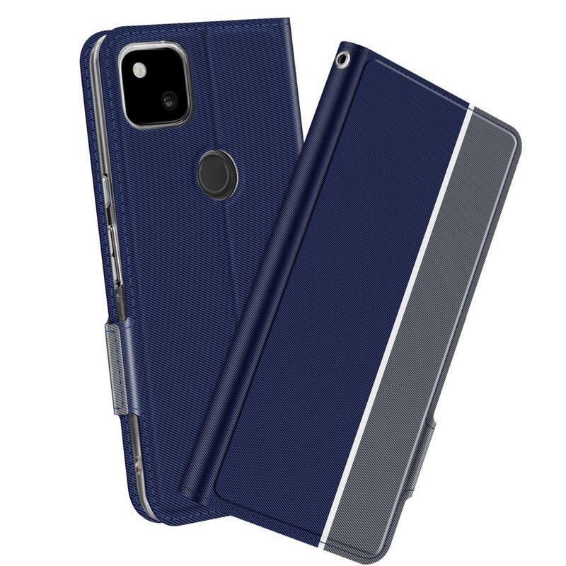 Capa Flip Para Google Pixel 4A Série Bicolor Baiyu