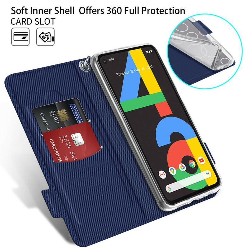 Capa Flip Para Google Pixel 4A Série Bicolor Baiyu