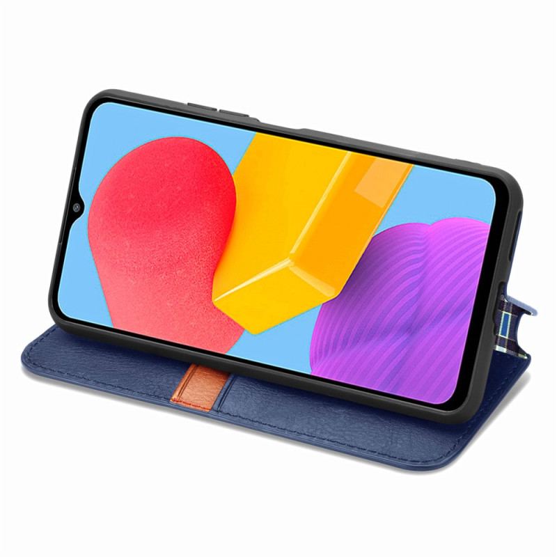 Capa De Celular Para Samsung Galaxy M13 Flip Padrão De Efeito De Couro