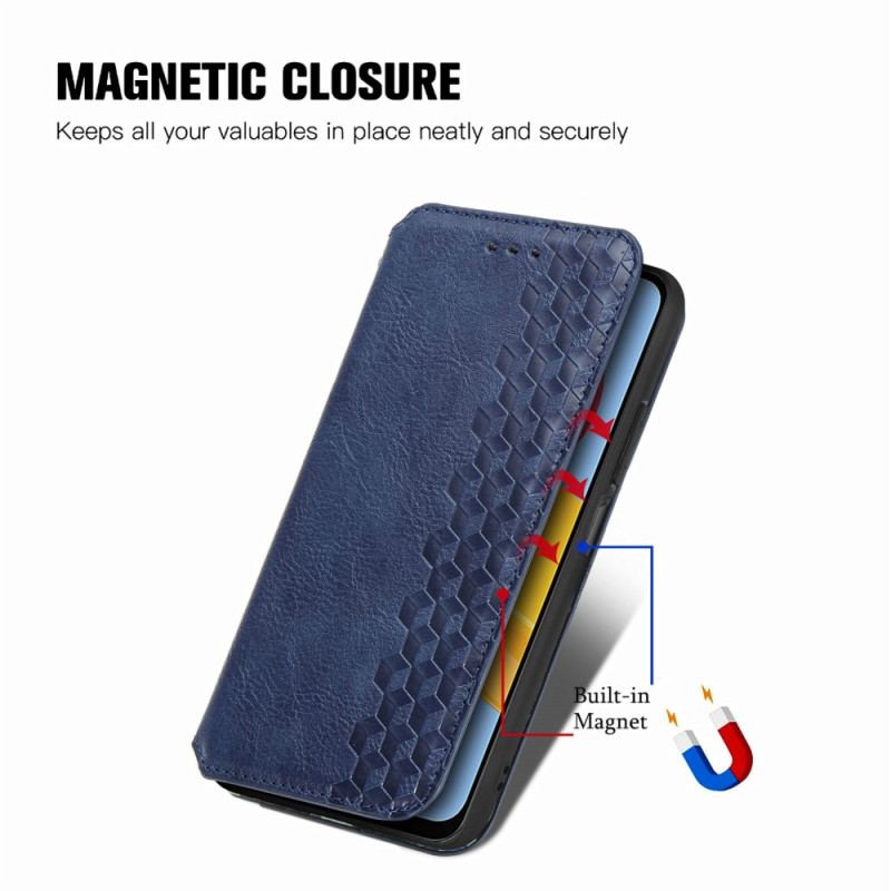 Capa De Celular Para Samsung Galaxy M13 Flip Padrão De Efeito De Couro