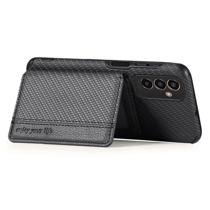 Capa De Celular Para Samsung Galaxy M13 Capa Tipo Carteira Fibra De Carbono E Carteira Magnética