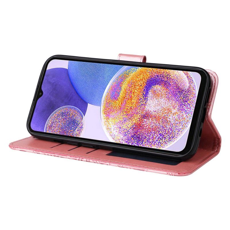 Capa De Couro Para Samsung Galaxy M13 De Cordão Girassol Strappy