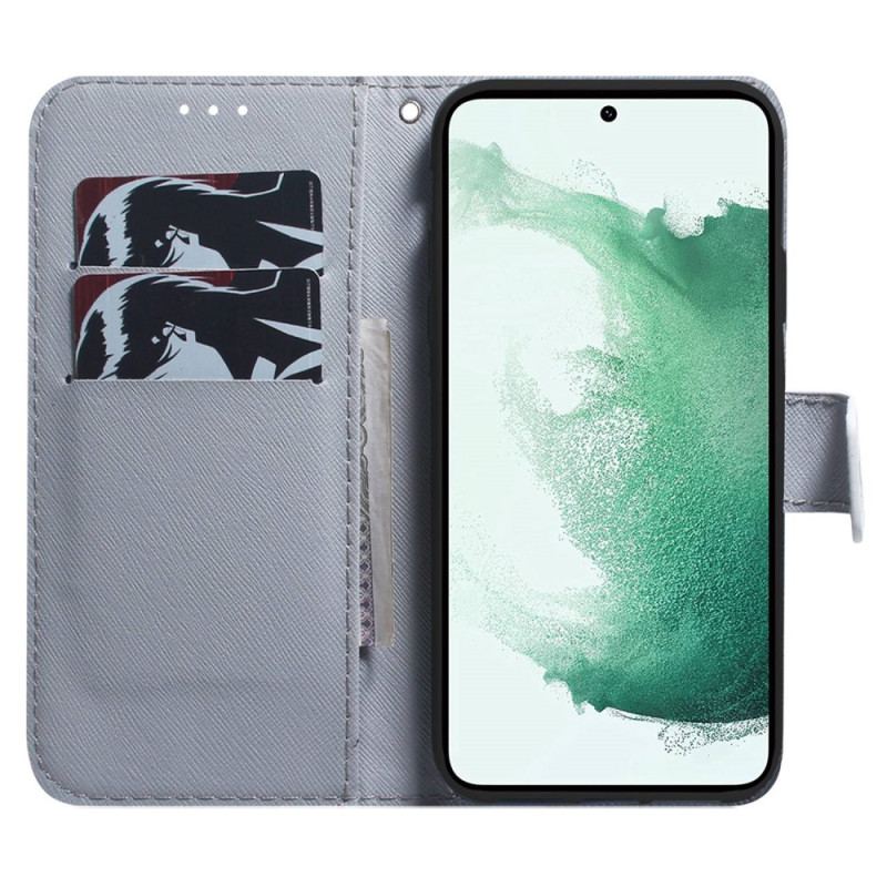 Capa De Couro Para Samsung Galaxy M13 De Cordão Pug Bonito Na Cinta