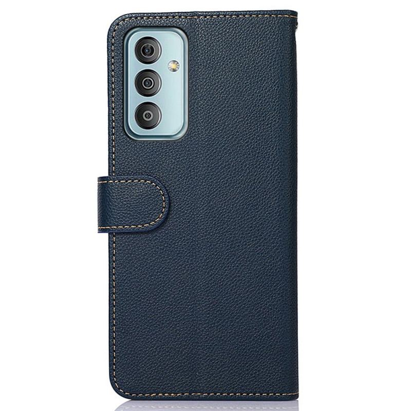 Capa De Couro Para Samsung Galaxy M13 Estilo Lichia Rfid Khazneh