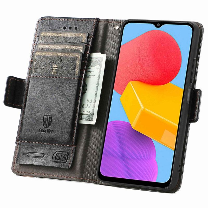 Capa De Couro Para Samsung Galaxy M13 Fecho Duplo Bicolor