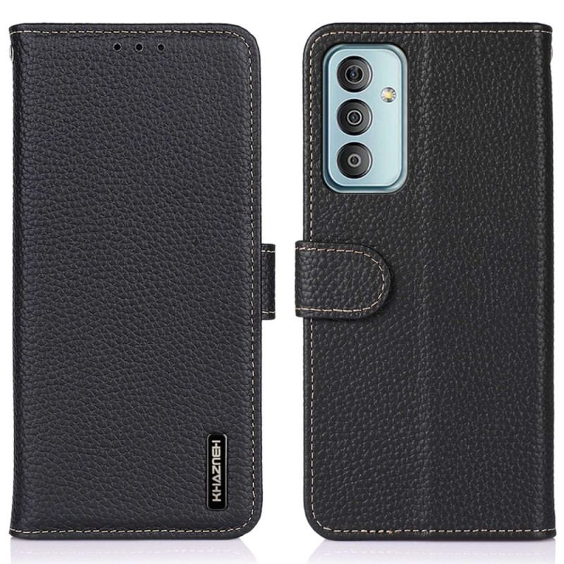 Capa De Couro Para Samsung Galaxy M13 Khazneh Lichia Couro