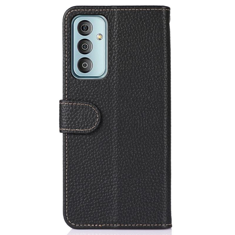 Capa De Couro Para Samsung Galaxy M13 Khazneh Lichia Couro