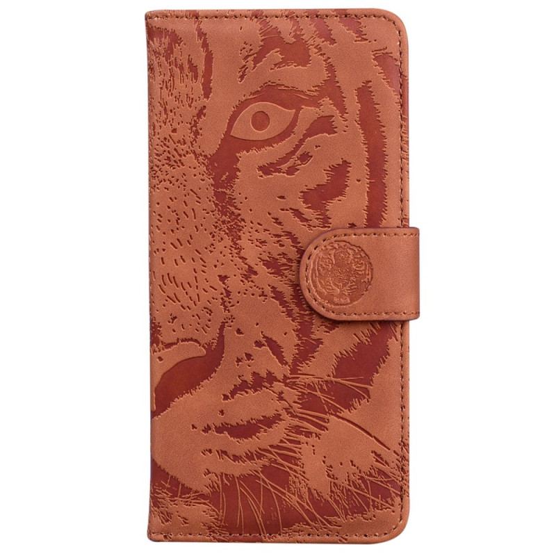 Capa Em Pele Para Samsung Galaxy M13 Pegada De Tigre