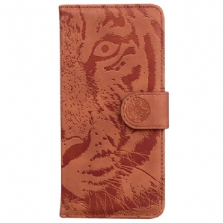 Capa Em Pele Para Samsung Galaxy M13 Pegada De Tigre