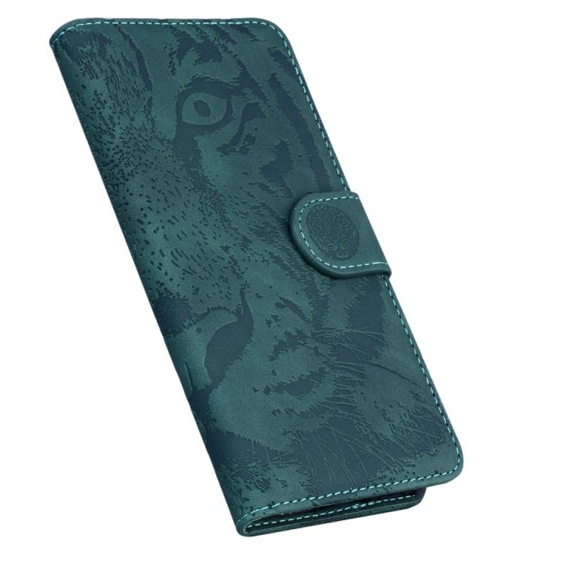 Capa Em Pele Para Samsung Galaxy M13 Pegada De Tigre