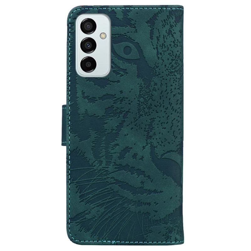 Capa Em Pele Para Samsung Galaxy M13 Pegada De Tigre