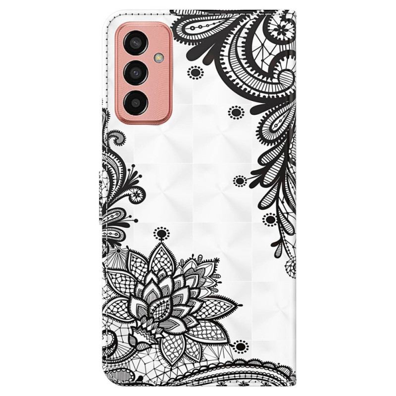 Capa Em Pele Para Samsung Galaxy M13 Renda Com Alça