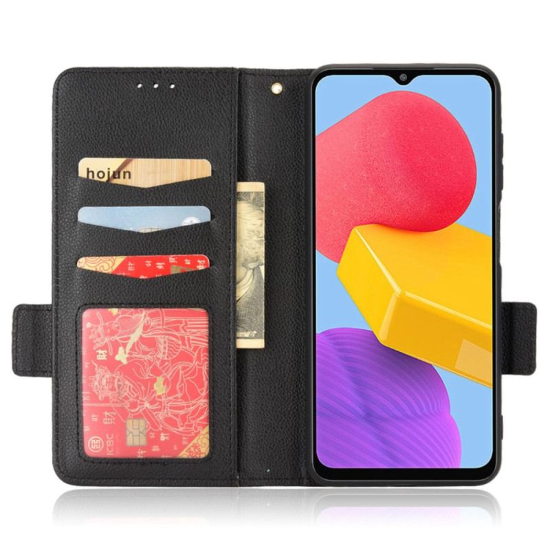 Capa Flip Para Samsung Galaxy M13 Couro Falso De Lichia Ultrafino