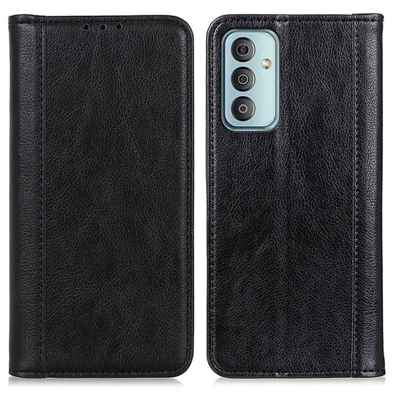 Capa Flip Para Samsung Galaxy M13 Couro Rachado De Lichia