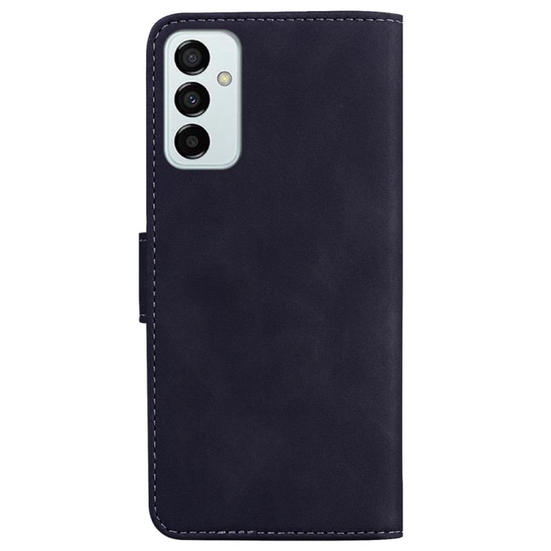 Capa Flip Para Samsung Galaxy M13 Efeito Couro Couture