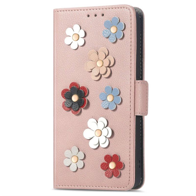 Capa Flip Para Samsung Galaxy M13 Flores 3d