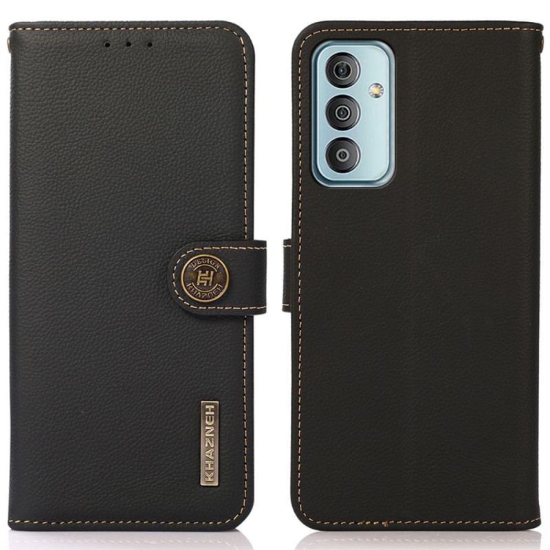 Capa Flip Para Samsung Galaxy M13 Khazneh Rfid Couro Genuíno