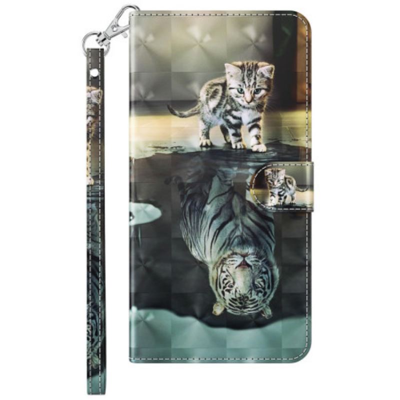 Capa Flip Para Samsung Galaxy M13 Sonho De Gatinho Com Cordão