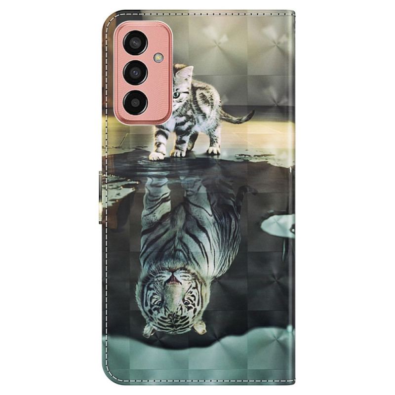 Capa Flip Para Samsung Galaxy M13 Sonho De Gatinho Com Cordão