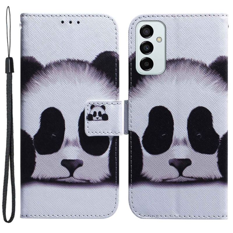 Capa Folio Para Samsung Galaxy M13 De Cordão Strappy Panda