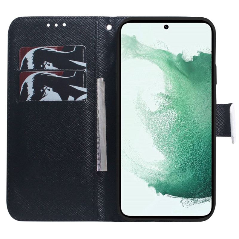 Capa Folio Para Samsung Galaxy M13 De Cordão Strappy Panda