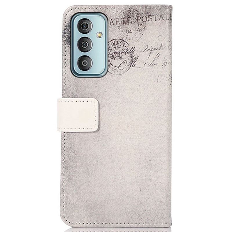 Capa Folio Para Samsung Galaxy M13 Gato Viajante