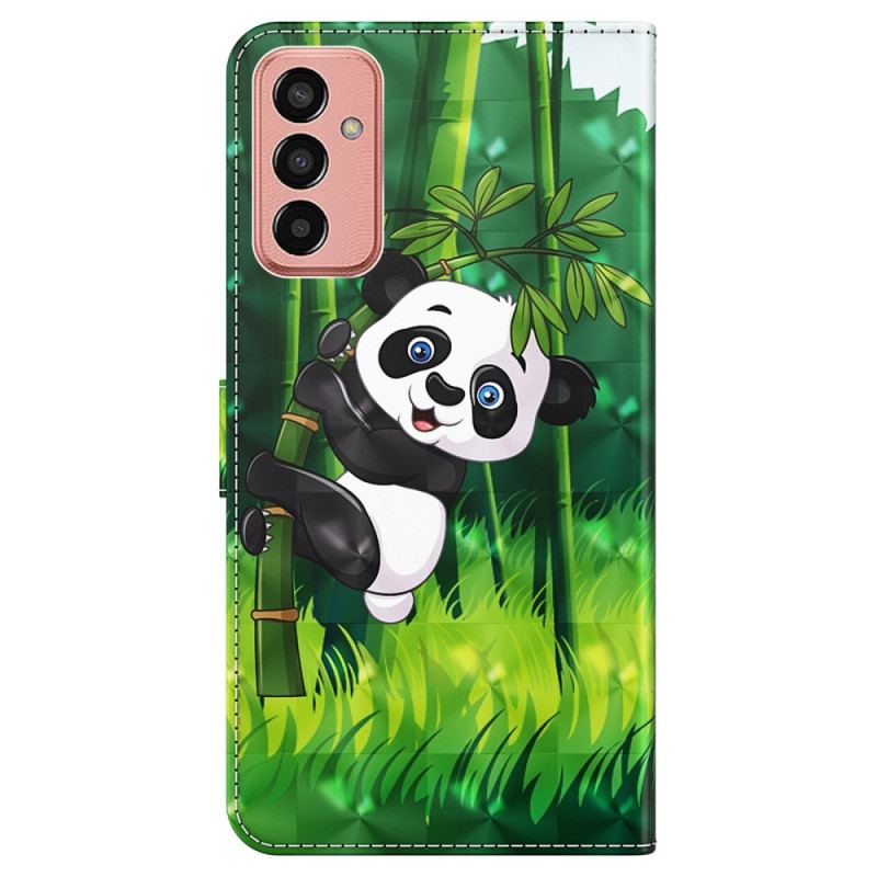 Capa Folio Para Samsung Galaxy M13 Panda E Bambu Com Lanyard