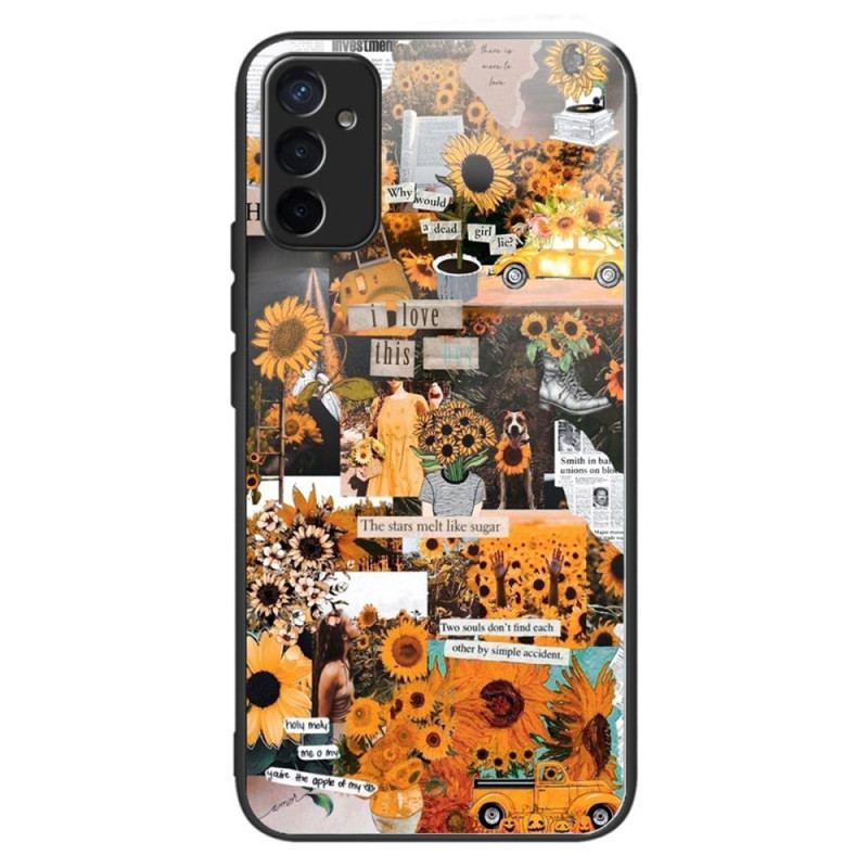 Capa Para Samsung Galaxy M13 Girassóis De Vidro Temperado