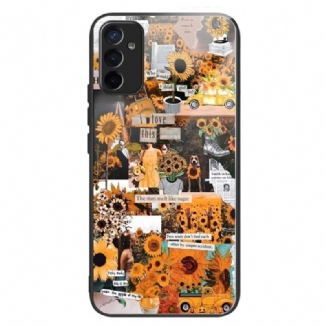 Capa Para Samsung Galaxy M13 Girassóis De Vidro Temperado