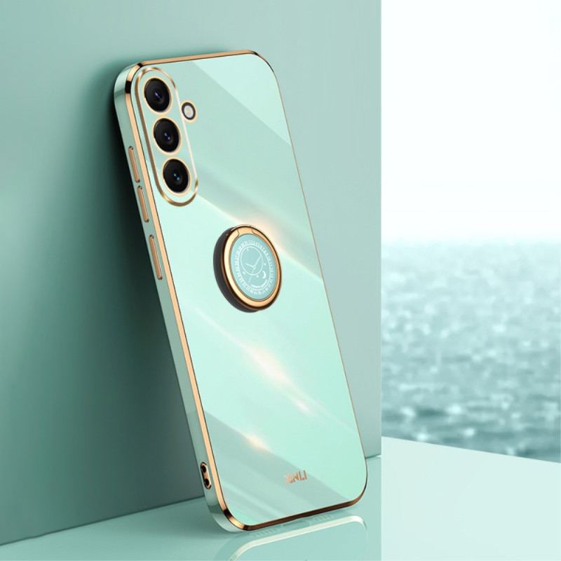 Capa De Celular Para Samsung Galaxy A54 5G Bordas Douradas Com Suporte De Anel