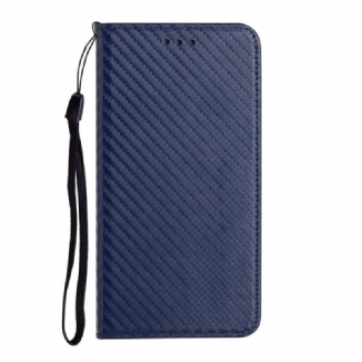 Capa De Celular Para Samsung Galaxy A54 5G De Cordão Flip Estilo Strappy Fibra De Carbono