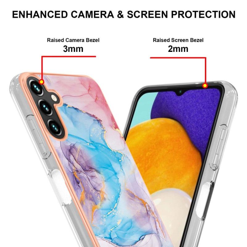 Capa De Celular Para Samsung Galaxy A54 5G Mármore Aquarela