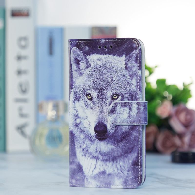 Capa De Couro Para Samsung Galaxy A54 5G De Cordão Tender Wolf Com Alça