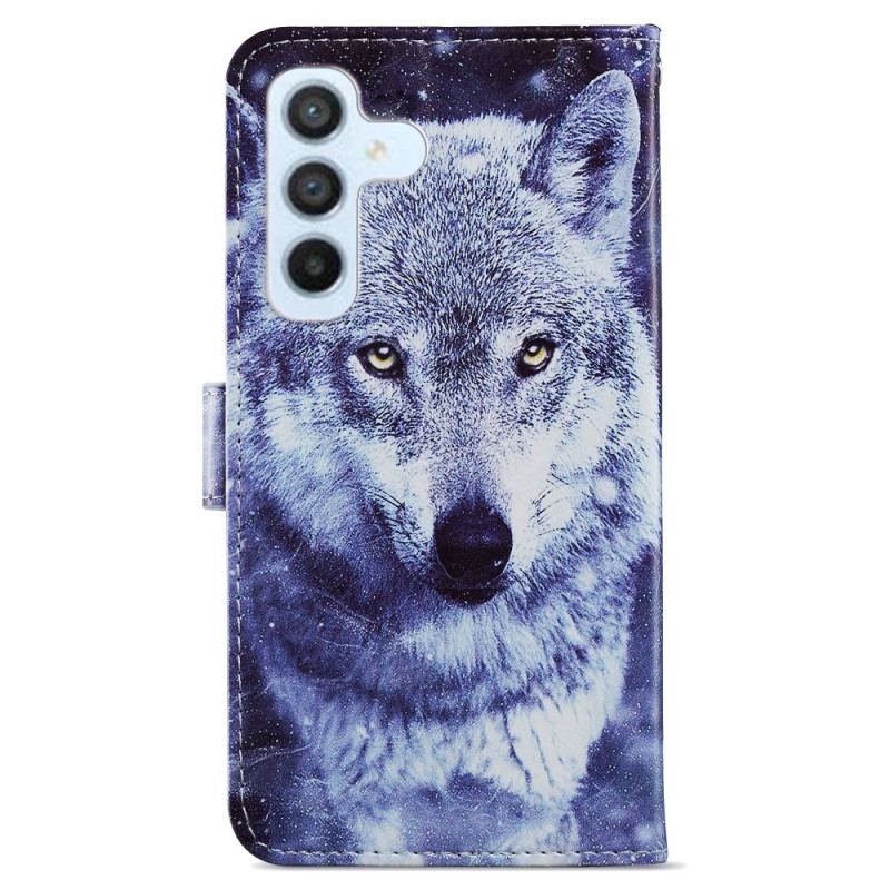 Capa De Couro Para Samsung Galaxy A54 5G De Cordão Tender Wolf Com Alça