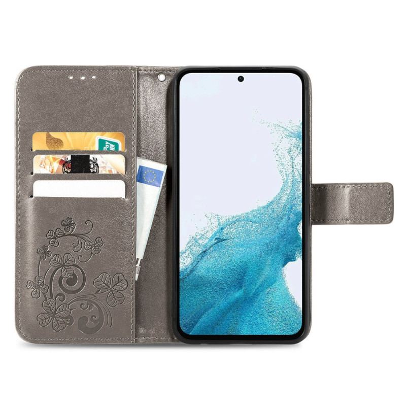 Capa De Couro Para Samsung Galaxy A54 5G Trevo-de-quatro-folhas