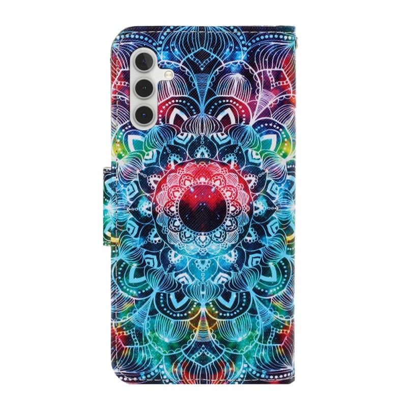 Capa Em Pele Para Samsung Galaxy A54 5G De Cordão Mandala Strappy